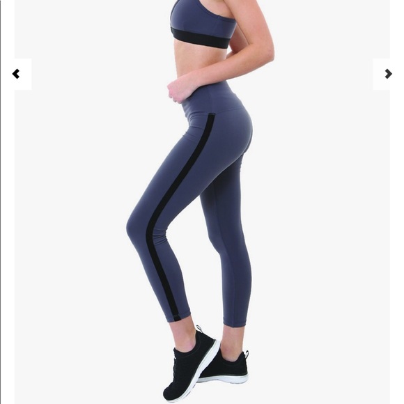 NWT Velvet Striped High Leggings - Picture 1 of 5